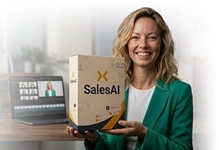 Sales AI — example of photorealistic AI spokesperson created using the Sales AI system